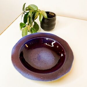 GORGEOUS Midnight Blue Stone Pottery Dish - Vanity Bowl